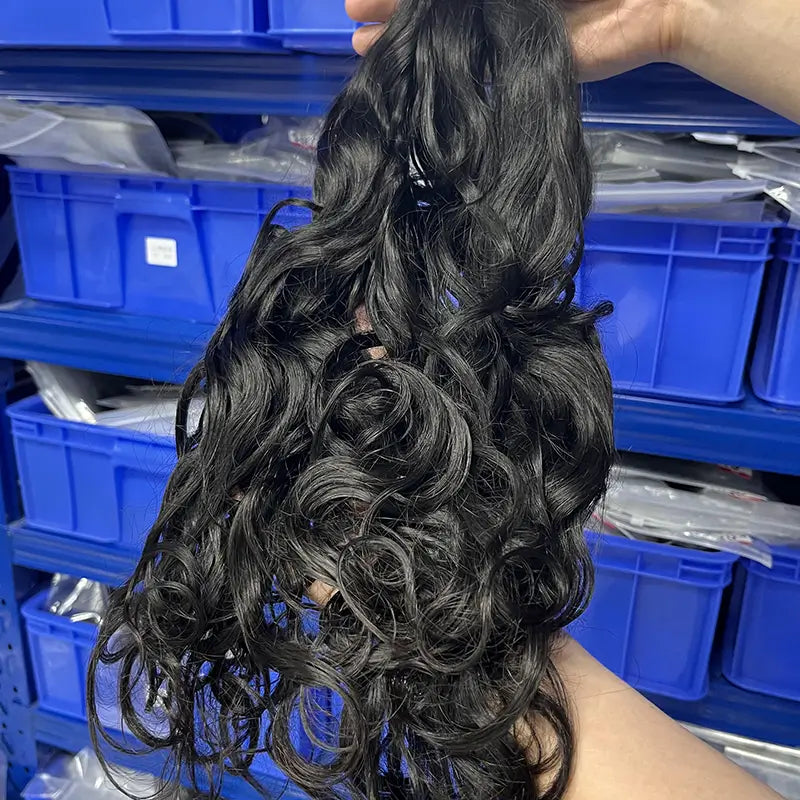 Cabelo humano virgem em massa de onda natural para trançar