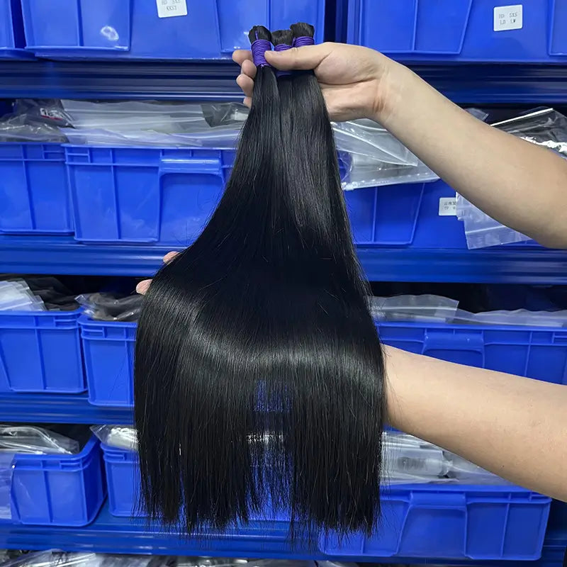 Cabelo humano virgem em massa reto para trançar