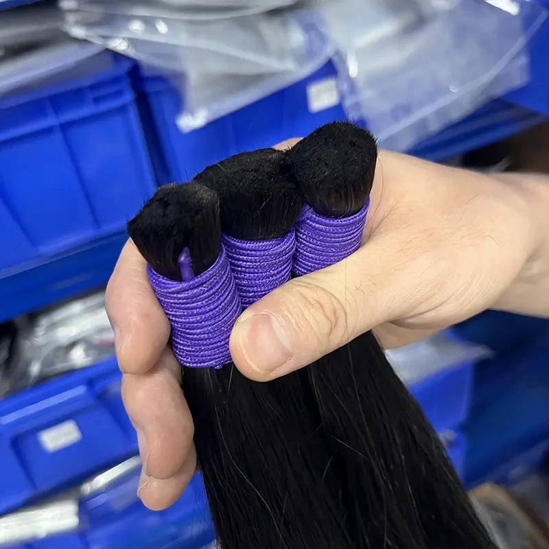 Cabelo humano virgem em massa reto para trançar