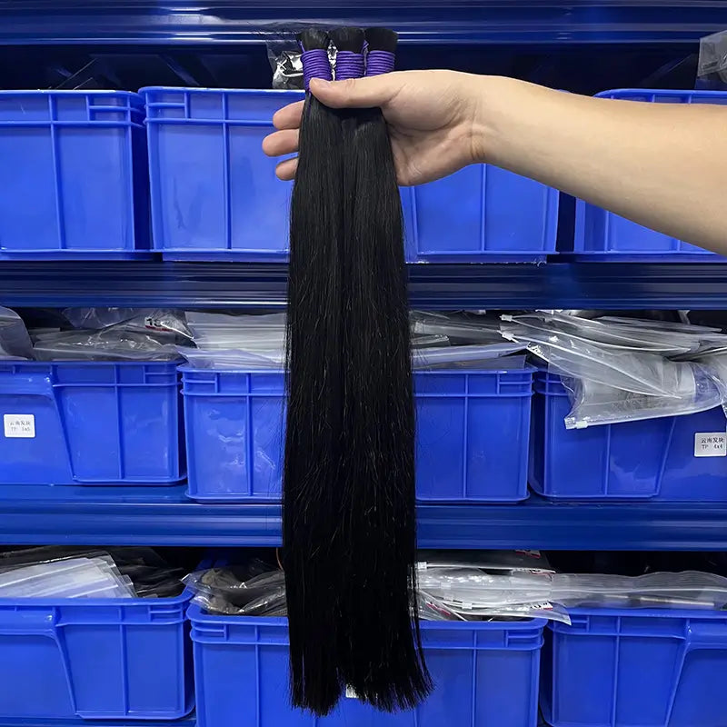 Cabelo humano virgem em massa reto para trançar