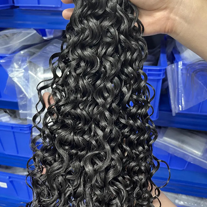 Extensões de cabelo humano virgem com fita de onda de água