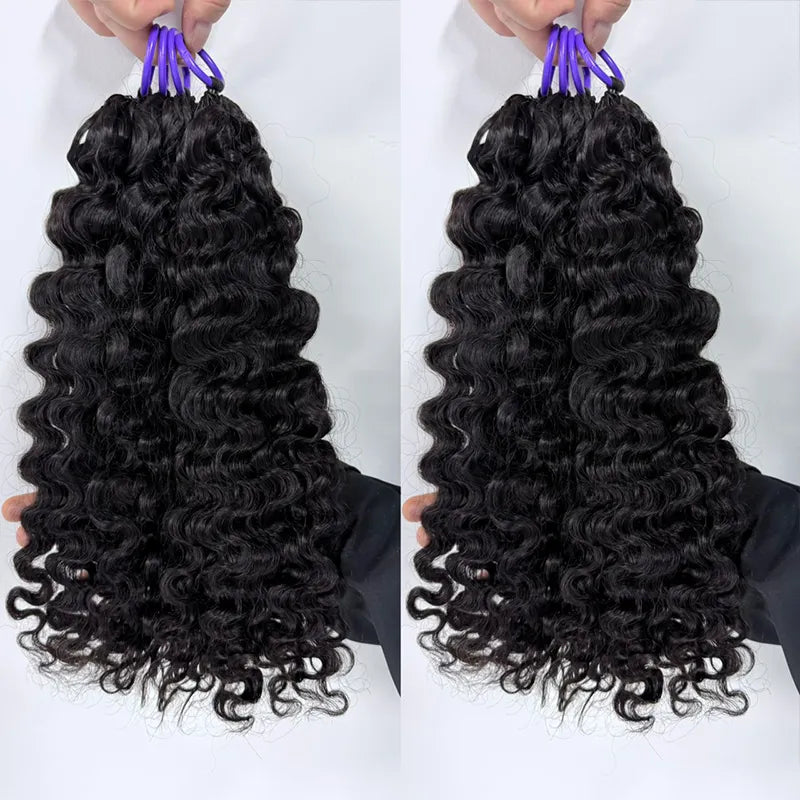 Bohemian Curl Human Hair Crochet Braids Extensions