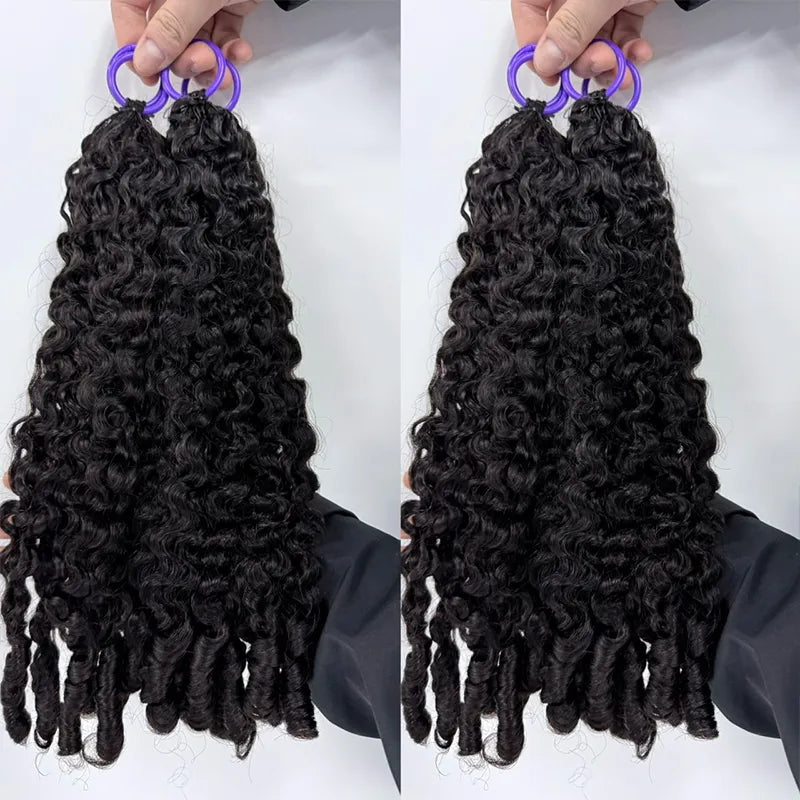 Bohemian Spiral Curl Human Hair Crochet Braids Extensions