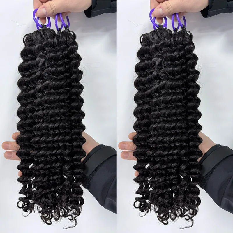 Deep Wave Human Hair Crochet Braids Extensions